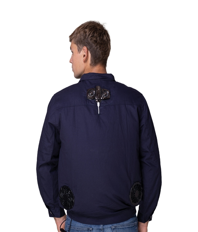 Polyester/Cotton Shell Outdoor Cooling Vest Jacket with Semiconductor Device Cooling Fan